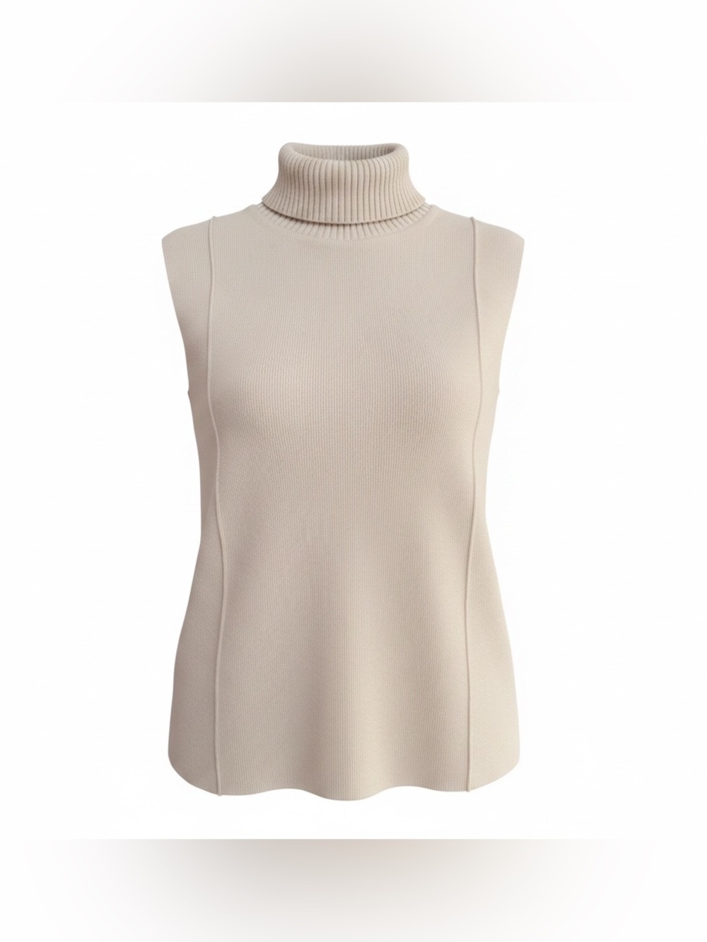 Zara Cream Sleeveless Turtleneck Sweater Vest